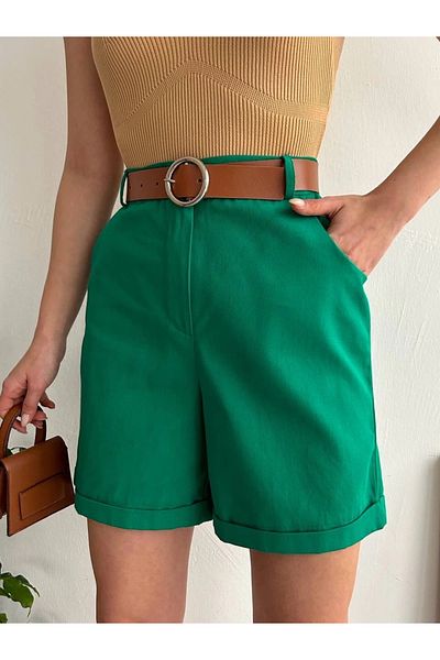 By Mop Arched gabardine shorts green s25735