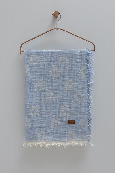 Caramell Double Layer Jacquard Muslin Blanket 100% Cotton, Breathable Baby Blanket (100X120 cm)
