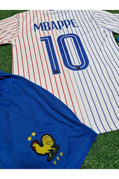 BYSPORTAKUS Fransa 2024/25 Yeni Sezon Kylian Mbappe Çocuk Forması 4'lü Set