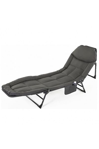 JollyMag Pat de camping pliabil, tip sezlong de gradina, cu buzunar, JollyMag, AR06SZ, 200x64 cm