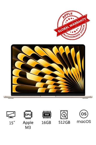 Apple New 2024 MacBook Air 15-inch Display, M3 Chip 8-Core CPU 10-Core GPU Processor/16GB RAM/512GB