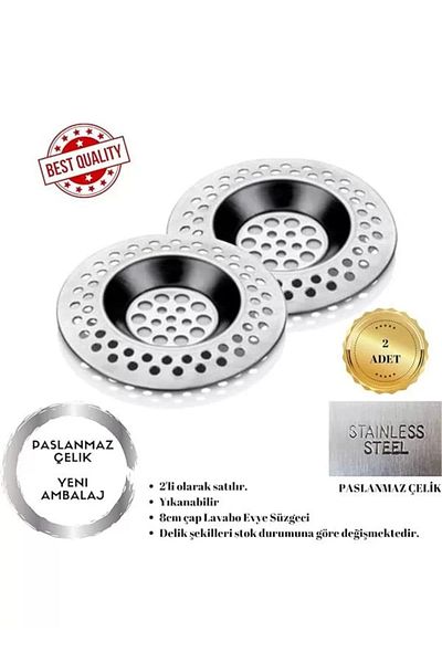 STOREMAX Sink Strainer Sink Strainer Set of 2 8 cm Practical Kitchen Tool Bathroom/Tub Holes Drain