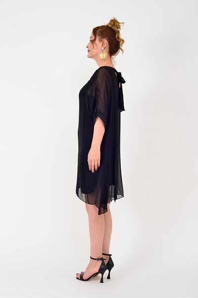 ZTO Women's Sleeves Short Silk Dress