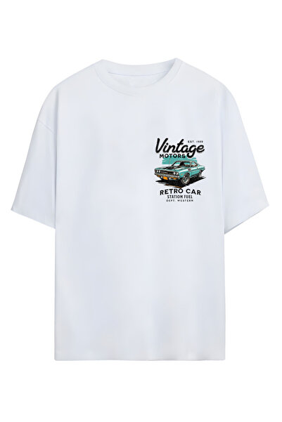 MAGORS فينتاج موتورز - تي شيرت كبير الحجم