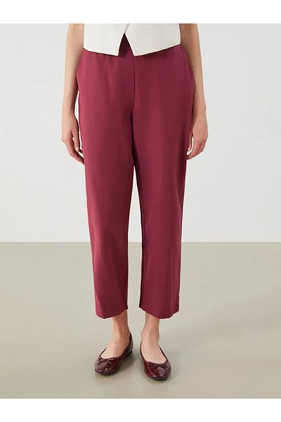 LC Waikiki Lcwaikiki Classic Pink Elastic Waist Carrot Cut Women's Trousers