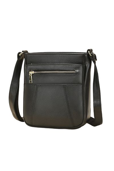 Lucmark Lucmark genuine leather shoulder bag, black, practical and elegant, 23 x 21 x 10 cm,