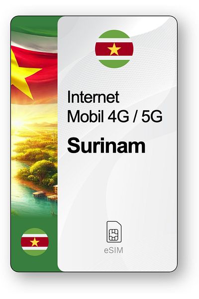 netSIM eSIM Internet Suriname, valid for 15 days, Unlimited traffic