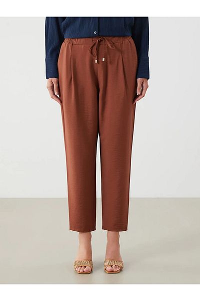 LC Waikiki Lcwaikiki Classic Orange Elastic Waist Carrot Cut Women's Trousers