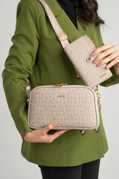 Just Polo Women's Medium Size Printed Stylish Shoulder Bag and Wallet Combination Shopper K232053Mh