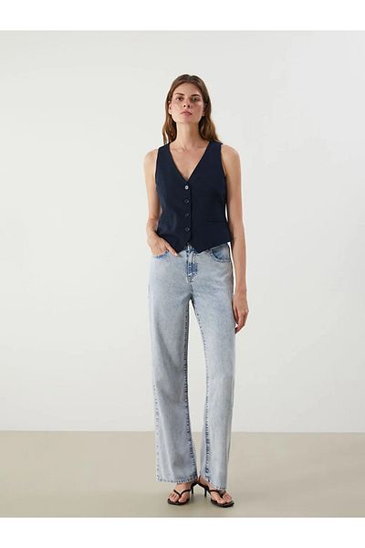 LC Waikiki Lcw Jeans Indigo Wideleg Women's Jean Trousers