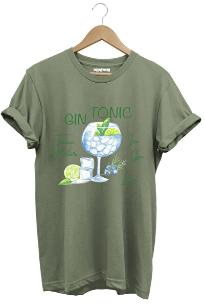 onsrawear تي شيرت أساسي مطبوع بتصميم كوكتيل من Cin Tonic، غير قابل للبهتان، ل...