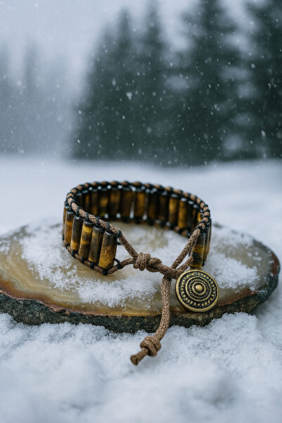 güleçdoğaltaş El Yapımı Kaplangözü Kapsül Kesim Doğal Taş Bileklik – Ayarlanabilir Örgü Tasarım (Unisex)