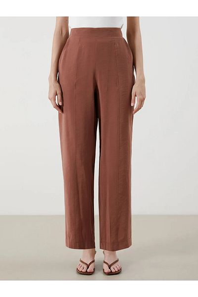 LC Waikiki Lcwaikiki Classic Brown Elastic Waist Modal Blended Women's Pants