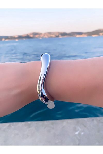 ECEMSEL Modern Steel Clamp Bracelet