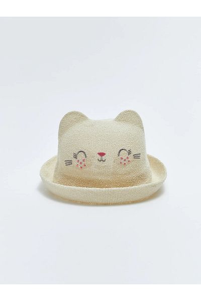 LC Waikiki Patterned Baby Girl Straw Hat