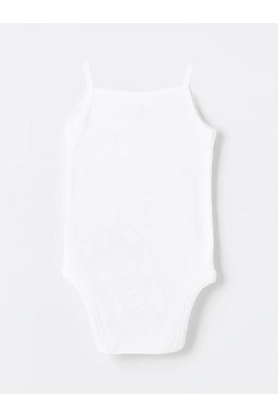 LC Waikiki Square Collar Cotton Baby Girl Snap Bodysuit 2-Piece