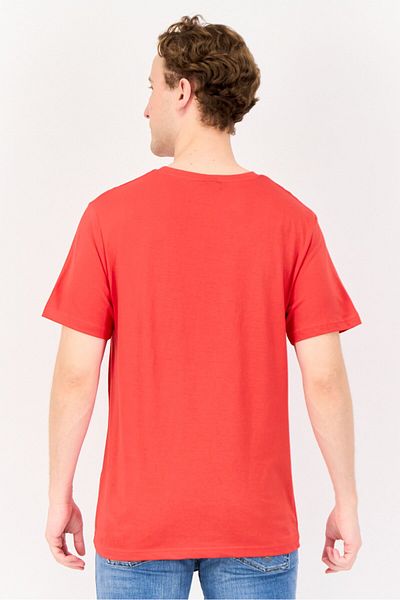 Nautica Men Crew Neck Short Sleeve Brand Logo T-Shirt, Red