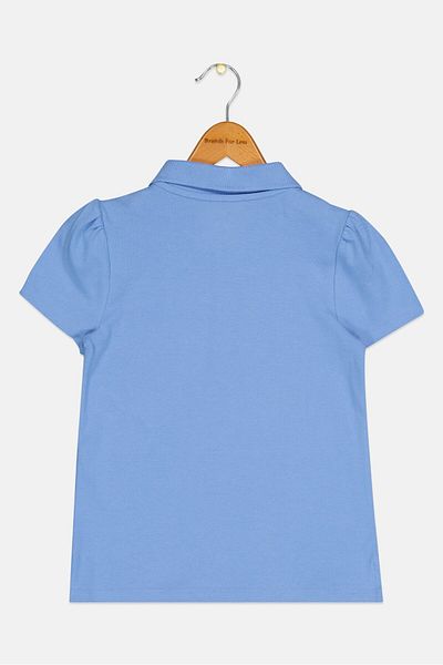 GAP Kids Boy Short Sleeve Embroidered Logo Polo Shirt, Light Bue