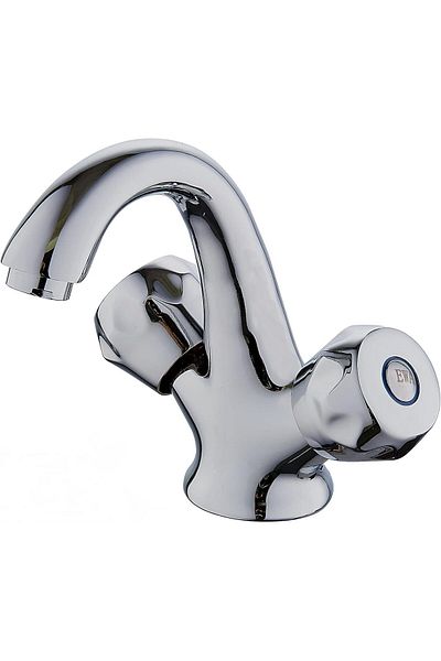 fitto Washbasin Mixer - Hot and Cold Water Faucet with 30cm Hose, Pop-Up Drain.