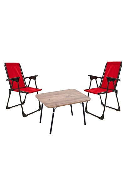 Exent 45x60 Katlanır Masa + 2 Adet Kamp Sandalyesi, Çift dikişli 120 kg kapas...