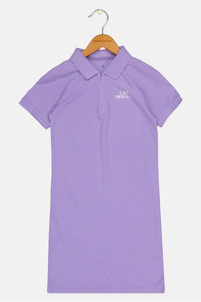 GAP Kids Girl Brand Logo Polo Shirt Dress, Purple