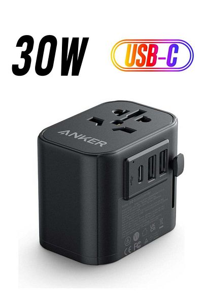 Anker محول طاقة للسفر UCB-C بقوة 30 واط أسود