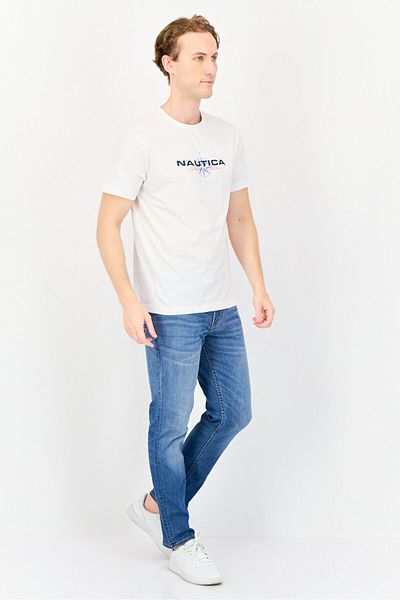 Nautica Men Crew Neck Short Sleeve Brand T-Shirt, White