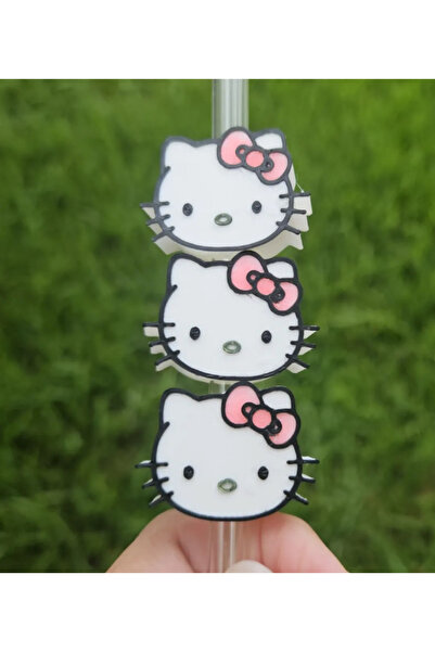 FEEL Hello Kitty Pipet Süsü | Straw Topper | Sevimli Pipet Charmı
