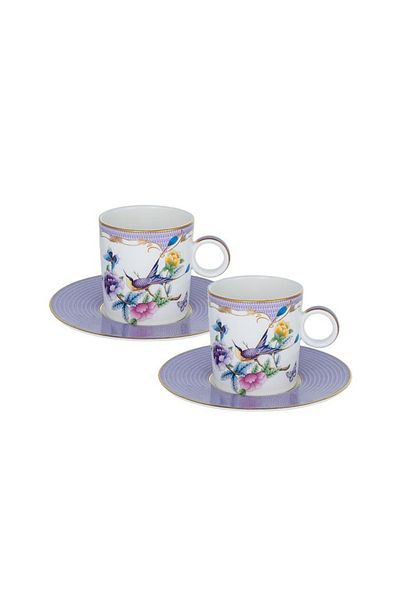 veraev Papillons Purple - Set of 2 Coffee Cups