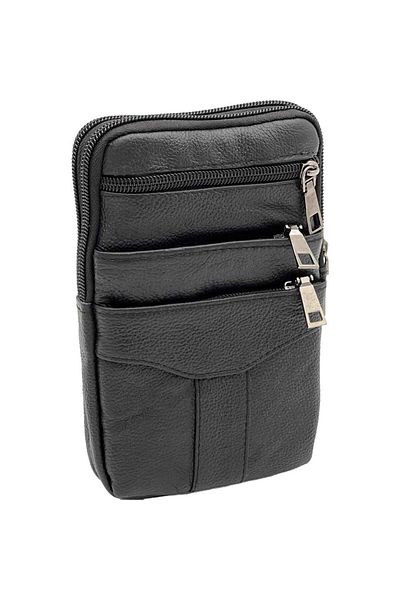 Micutz Men's Bag with Multifunctional Belt Clip, 12.5 x 19 x 4 cm, Black Color