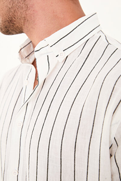 No Way Ανδρικό πουκάμισο με μακρυμάνικο ριγέ πουκάμισο κανονικής εφαρμογής