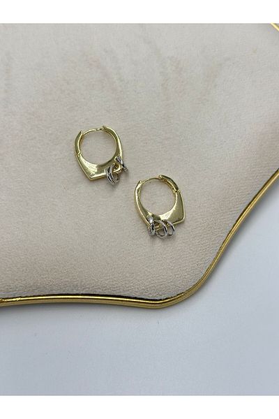 MyladyAccessoriess Double Color Detailed Hoop Earrings (Steel)