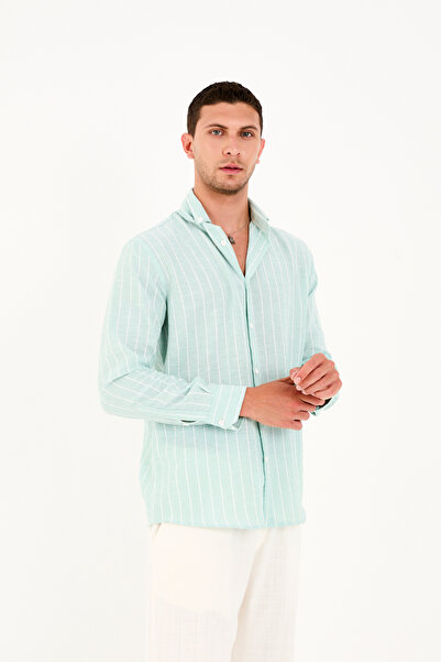 No Way Ανδρικό πουκάμισο με μακρυμάνικο ριγέ πουκάμισο κανονικής εφαρμογής