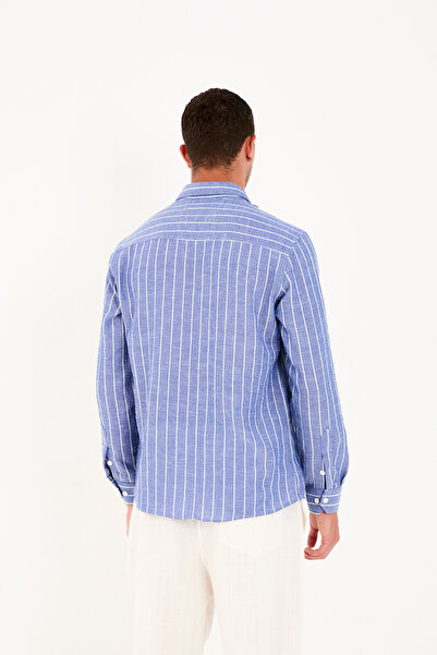 No Way Erkek Regular Fit Uzun Kollu Çizgili Gömlek