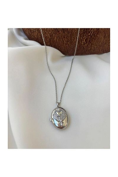 Store Silver Alya Albora Necklace Steel Cap Necklace