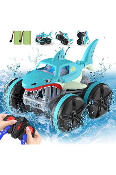 PLAY SPİRE RC Araba Köpekbalığı Karada ve Suda Canavar Araba 4WD Led Işıklı