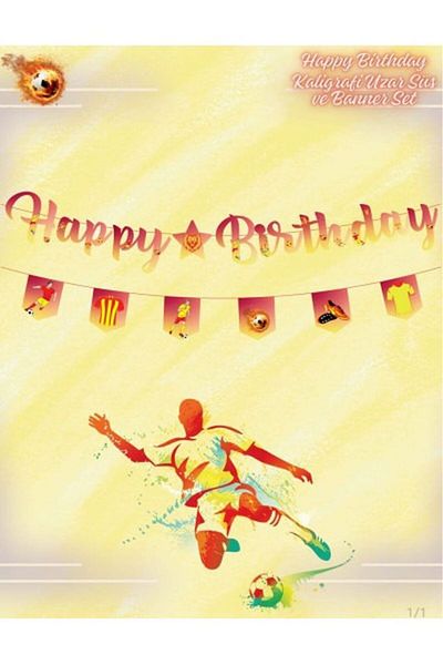 DÜVENCİ TİCARET Yellow Red Calligraphy Ornament and Banner Set