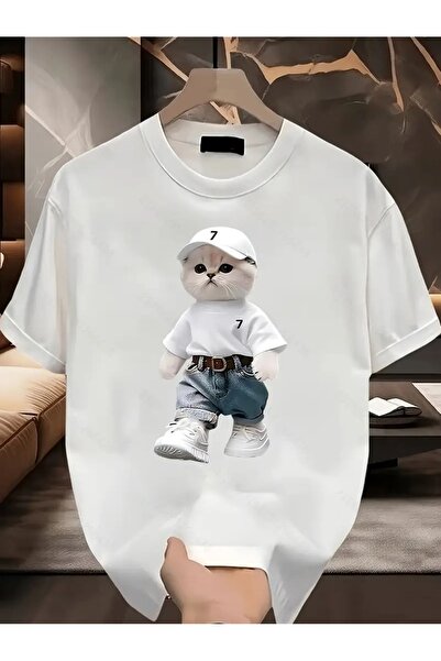 CLASİVA Sea Summer Season Product Stylish Modern Design Cat Print Women's Uni...