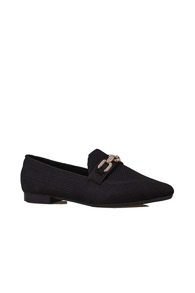 Trend Adımlar Black Knitwear Women's Pointed Toe Ballerinas