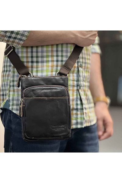 Micutz Ruff Ryder City Break Shoulder Bag, Dark Brown, 16x21x4cm