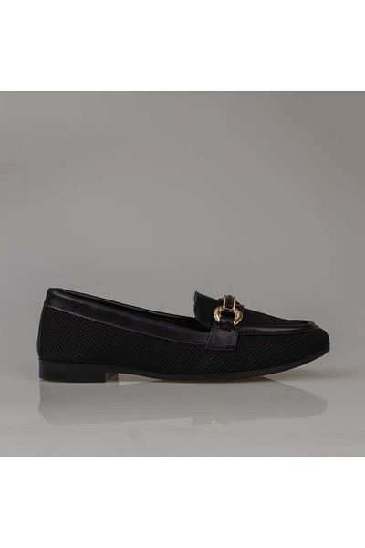 Trend Adımlar Black Woven Straw Women's Ballerinas