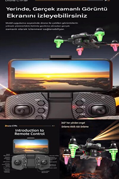 Genel Markalar 🧠 Optik Akışlı Drone |Otomatik Yükseklik Koruma| Akıllı Kaçınma Sensörü | Uzaktan Kumanda 4K Kamera