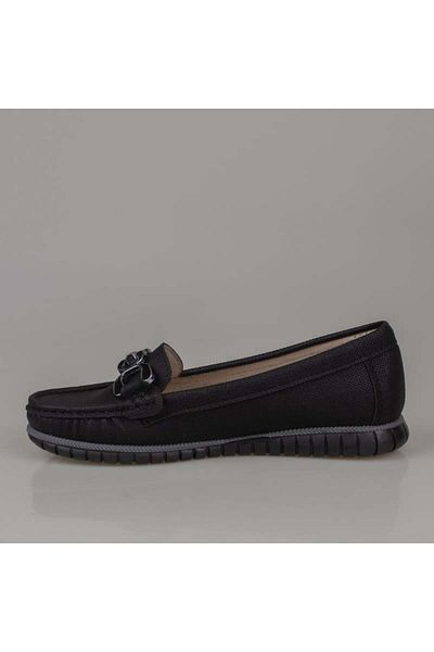 Trend Adımlar Black Comfort Denim Women's Flat Ballerinas