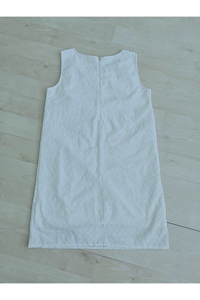 ZTO Women's Embroidered White Short Dress