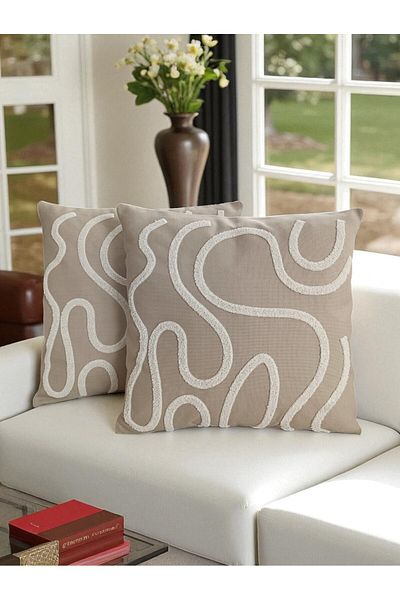 nunuteks evinizi renklendirin Bohemian Style Punch Embroidered Throw Pillow Case |   43X43Cm |   2 Pieces
