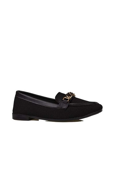 Trend Adımlar Black Straw Woven Women's Ballerinas