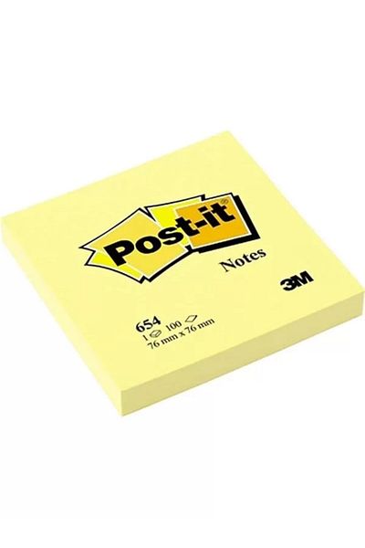 salesalbutik Post-It Sticky Note 654 76 mm X 76 mm Yellow 100 Sheets