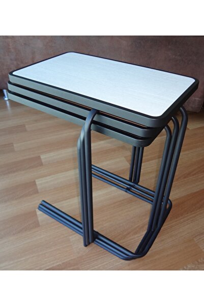 kuria Zigon Sehpa Aynı Ebatta Yan Sehpa Laptop Servis Sehpası C Sehpa 3'lü Huş