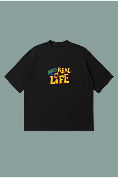 PURE POWER Real Life Boxy Fit Oversize Unisex Tshirt – Printed T-Shirt |   Streetwear