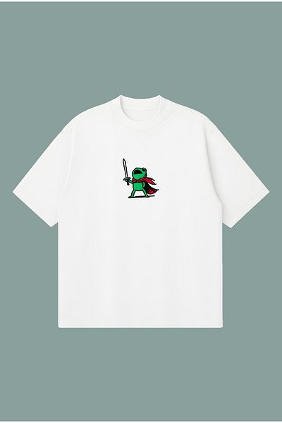 PURE POWER Warrior Frog Boxy Fit Oversize Unisex Tshirt – Printed T-Shirt |   Streetwear